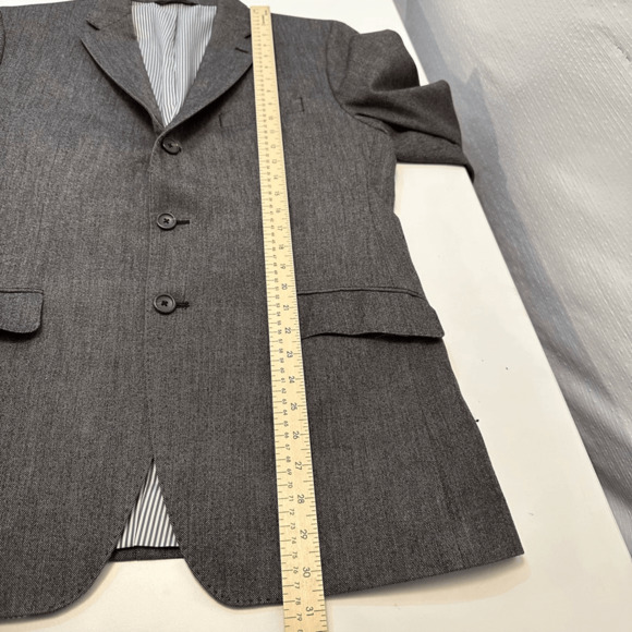 Banana Republic Mens 40R Sport Coat Tailored Fit 3 Button Wool Grey Blazer Jacke - Picture 6 of 13